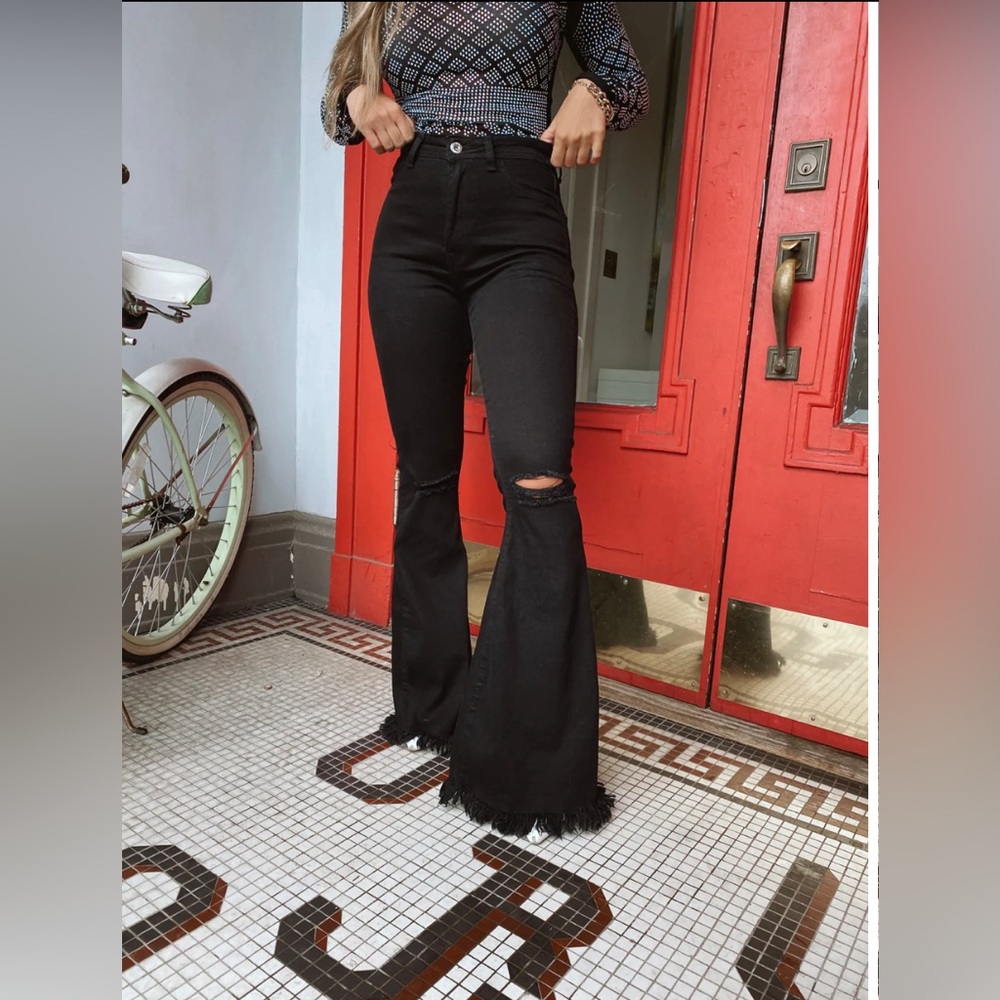 Black flare jeans